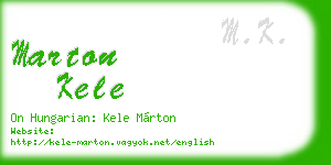 marton kele business card