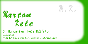 marton kele business card